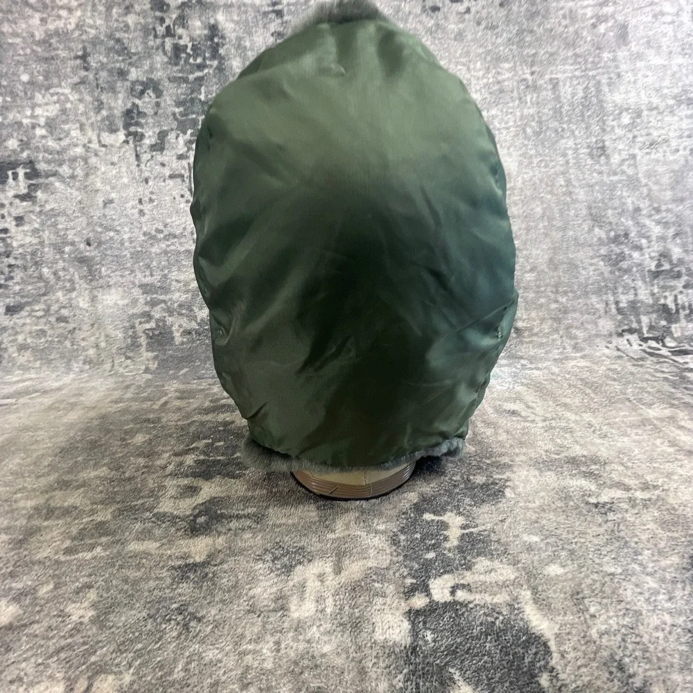 Vtg 80s US Military Large B-9B Cold Weather Flyer Helmet Hat Olive Green
